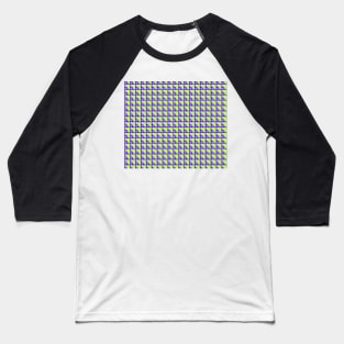 Blue and Green Geometric Pattern Baseball T-Shirt